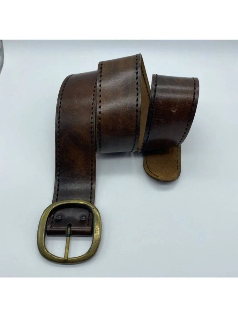 Unbranded Brown Leather Belt Size Large 40